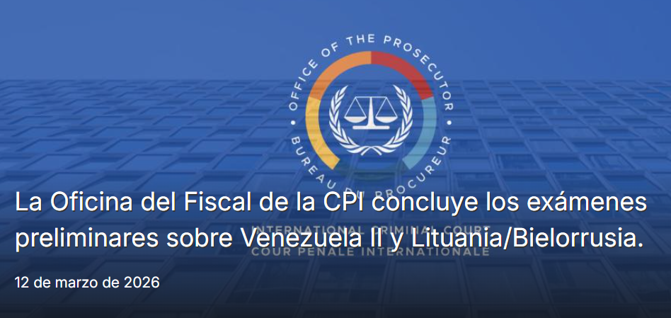 Cover image for CPI concluye exámenes preliminares sobre Venezuela, Lituania y Bielorrusia