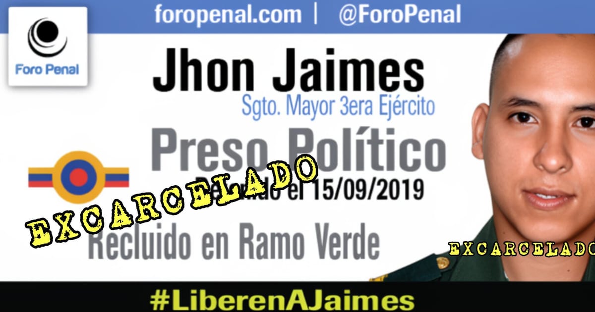 Excarcelan en Venezuela a los presos políticos Jhon Bladimir Jaimes y Daniel Rumbos